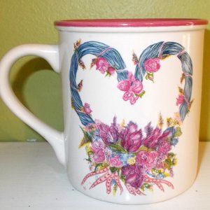 Valentine Mug Vintage 1988 Potpourri Press Pastel Florals 3.5"